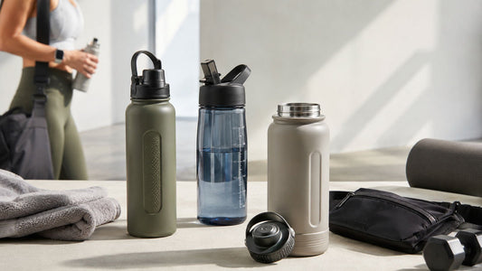 Water bottle design upgrades blog cover with practical bottle features and modern fitness hydration essentials