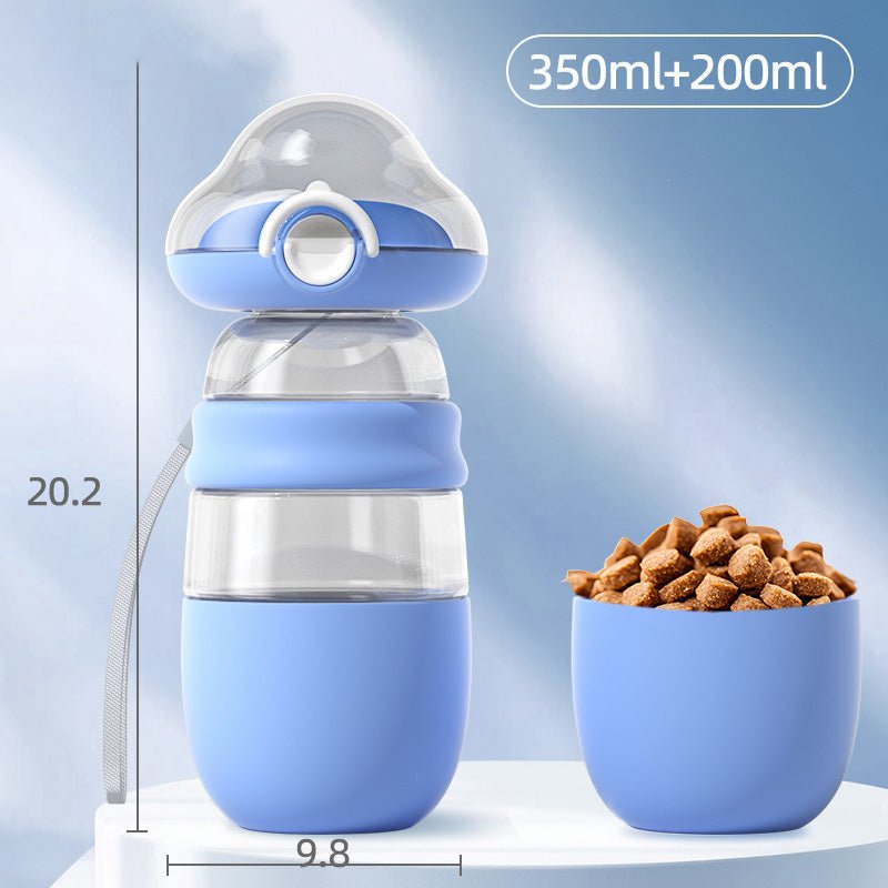 2-in-1 Dog Water Bottle SKU Blue With Flip-Top| Yiran Sportslife