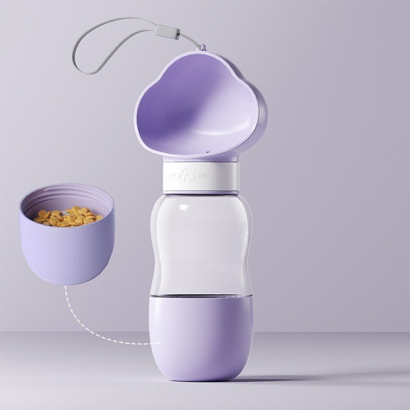 2-in-1 Dog Water Bottle SKU Purple Without Flip-Top| Yiran Sportslife
