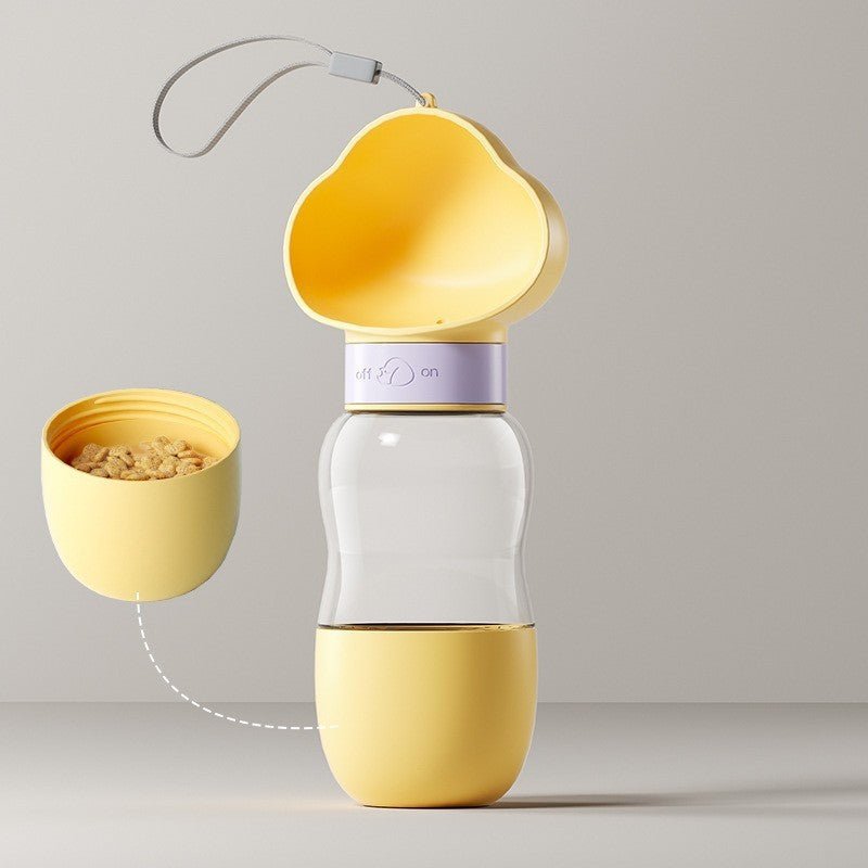 2-in-1 Dog Water Bottle SKU Yellow Without Flip-Top| Yiran Sportslife