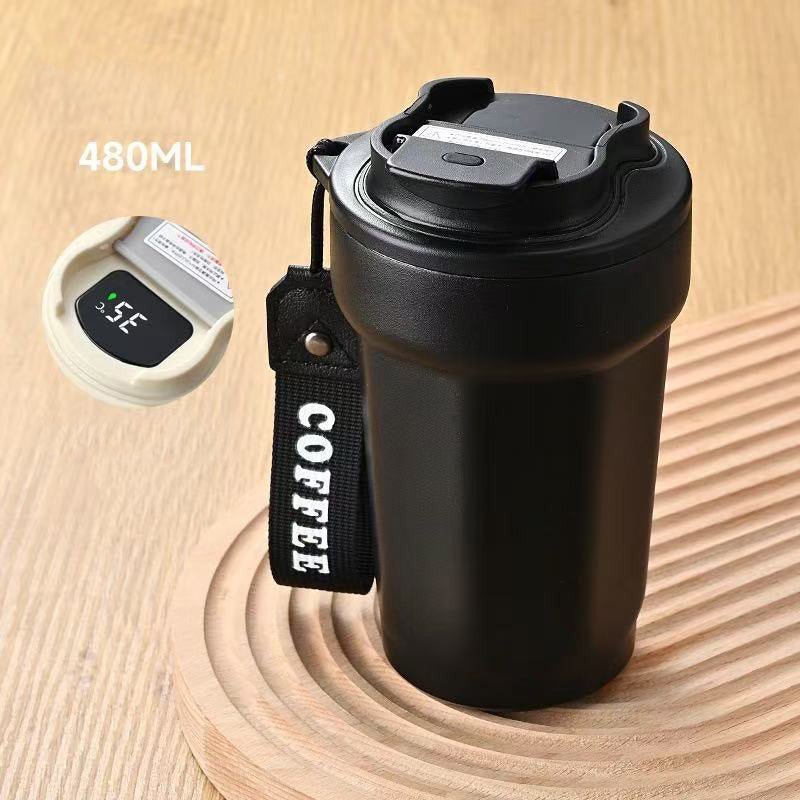 316 Smart Coffee Tumbler with Temperature Display SKU Black|Yiran Sportslife