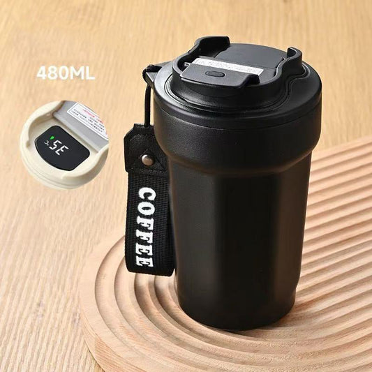 316 Smart Coffee Tumbler with Temperature Display SKU Black|Yiran Sportslife