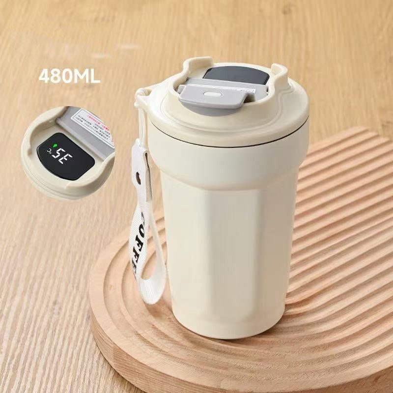 316 Smart Coffee Tumbler with Temperature Display SKU White|Yiran Sportslife