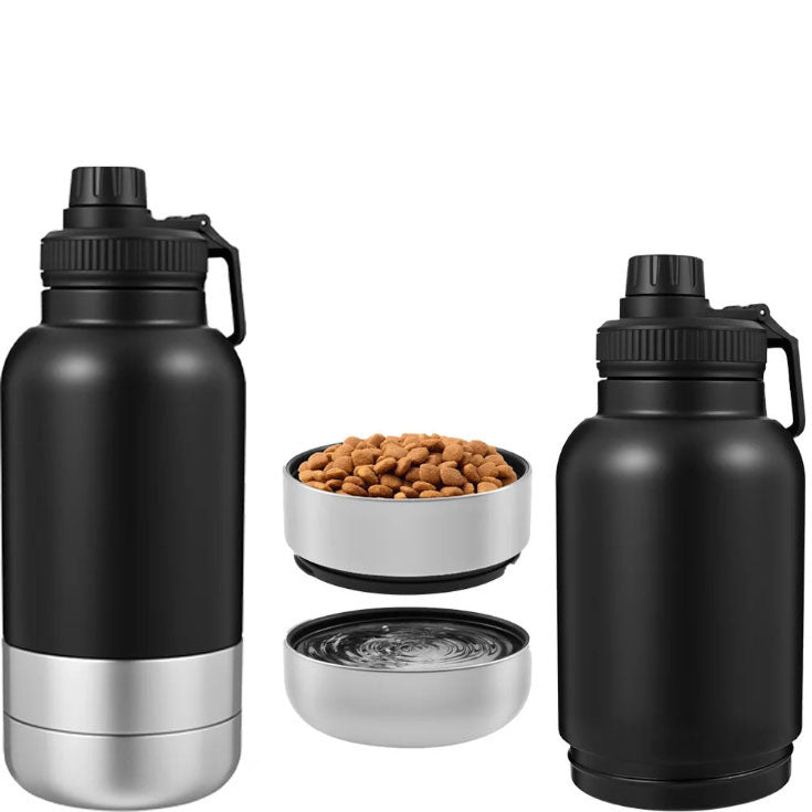 32oz Insulated Bottle with Detachable Dog Bowl Sku Black|Yiran Sportslife