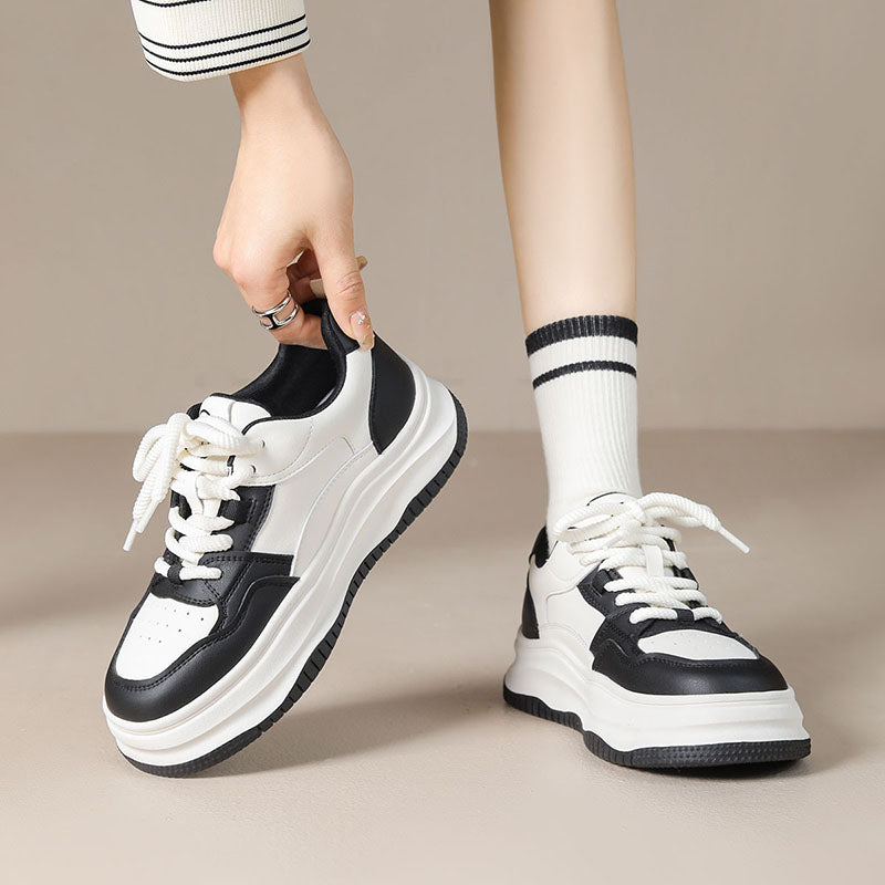 Round-toe Vulcanized Thick-soled Shoes