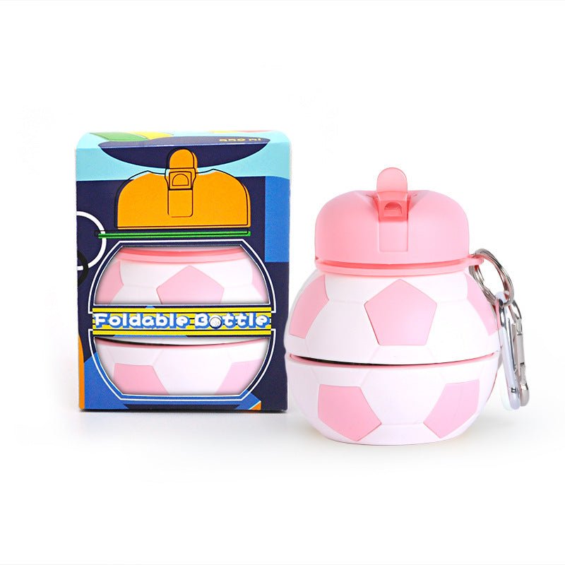 Collapsible Silicone Sports Water Bottle SKU Pink Football|Yiran Sportslife