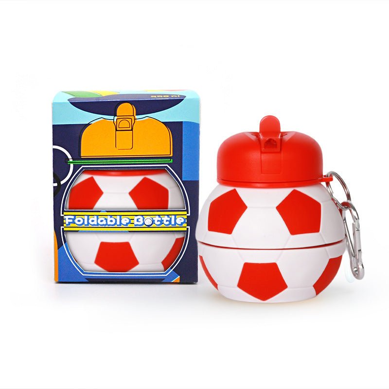 Collapsible Silicone Sports Water Bottle SKU Red Football|Yiran Sportslife