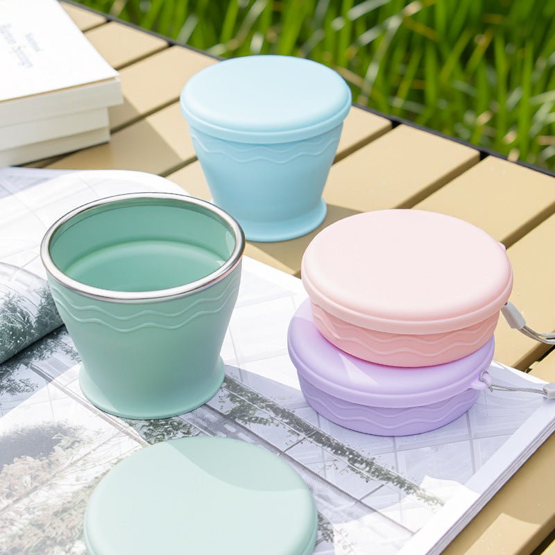 Collapsible Silicone Travel Cup with Lid Main|Yiran Sportslife
