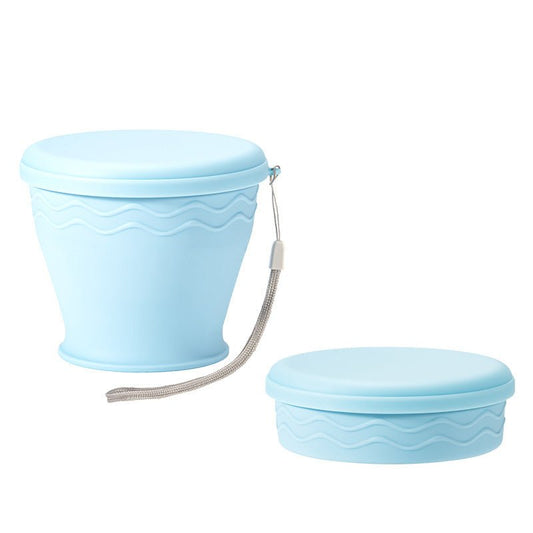 Collapsible Silicone Travel Cup with Lid SKU Blue 200ML|Yiran Sportslife