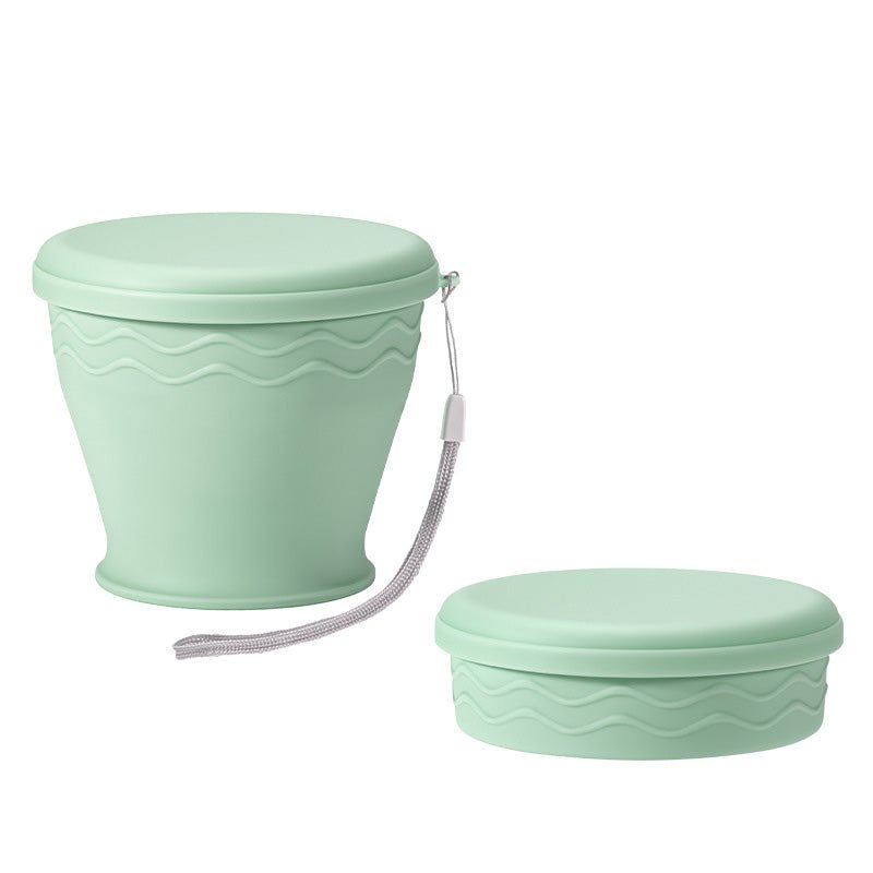 Collapsible Silicone Travel Cup with Lid SKU Green 200ML|Yiran Sportslife