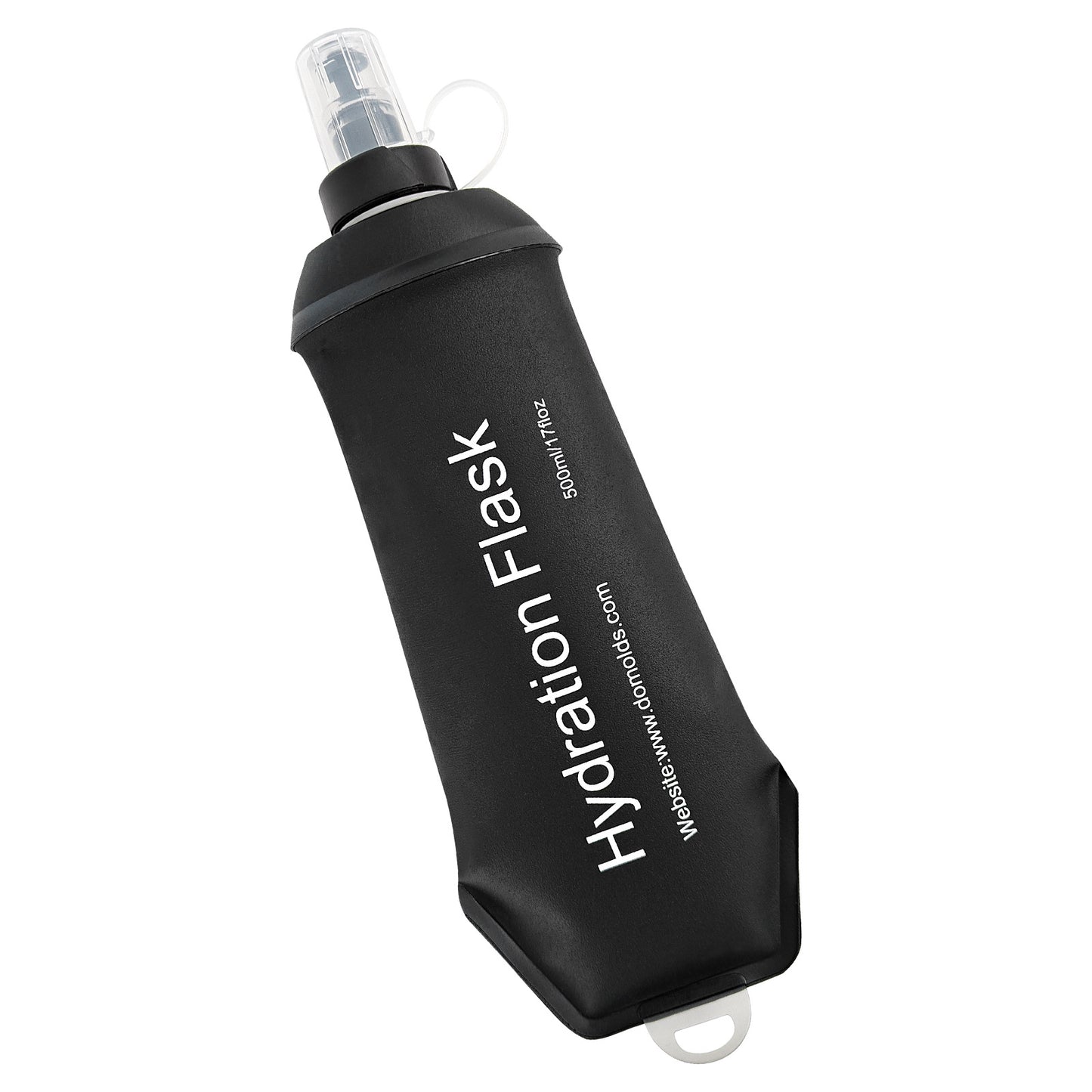 Collapsible Soft Flask Running Water Bottle SKU Black 500ML|Yiran Sportslife