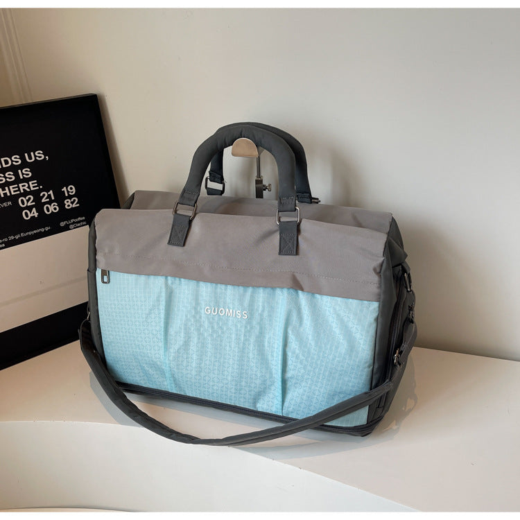 Colorblock Sports Duffel with Shoe Pocket SKU Blue| Yiran Sportslife