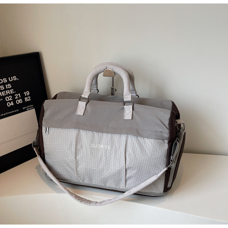 Colorblock Sports Duffel with Shoe Pocket SKU Gray| Yiran Sportslife