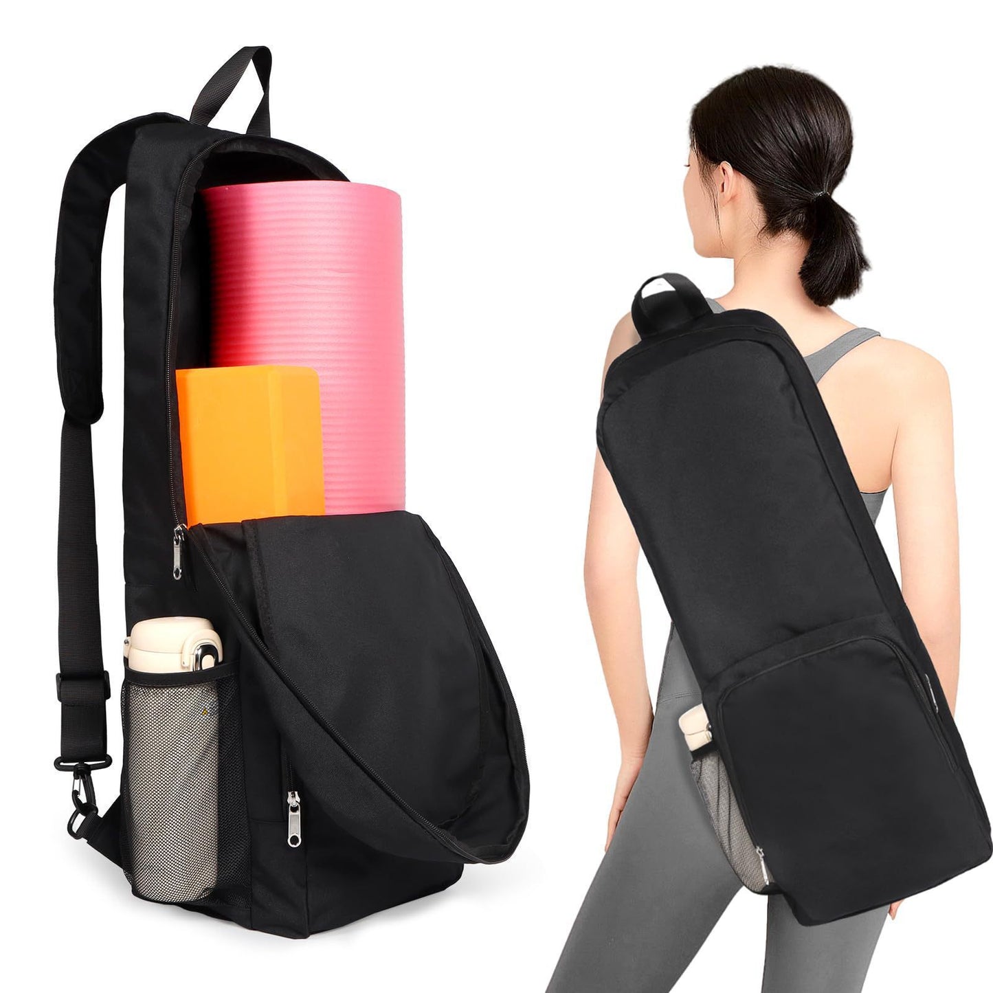 Convertible Yoga Mat Backpack SKU Black| Yiran Sportslife