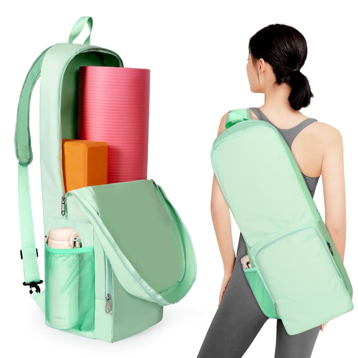 Convertible Yoga Mat Backpack SKU Green| Yiran Sportslife