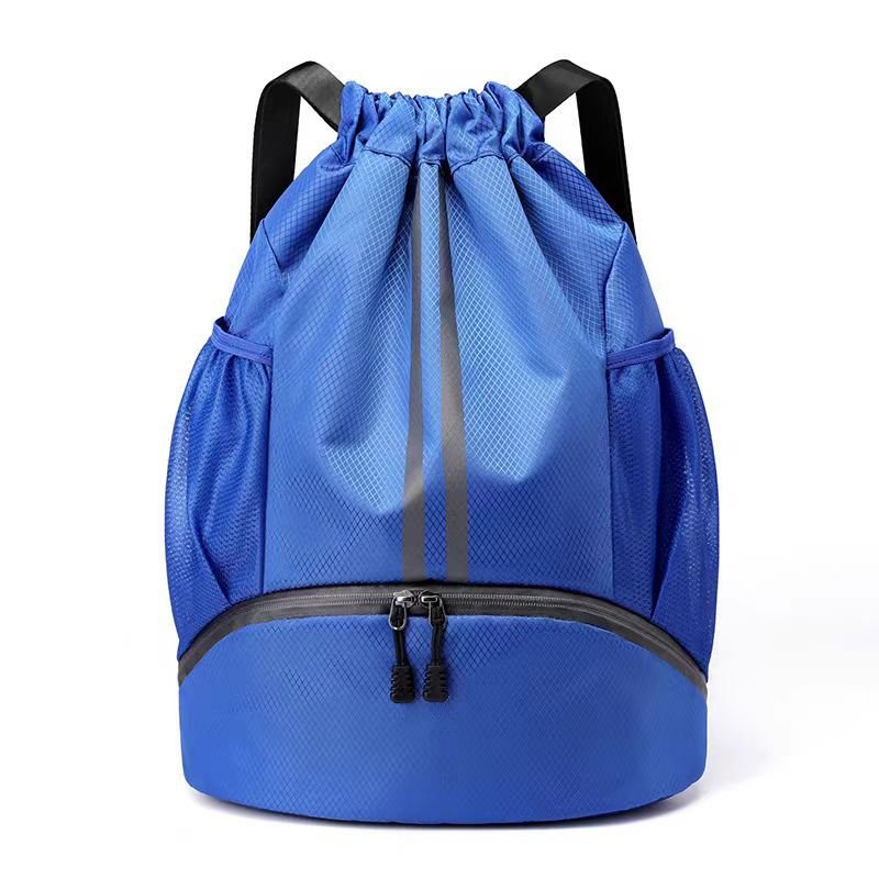 Drawstring Sports Ball Backpack with Shoe Compartment SKU Blue| Yiran Sportslife