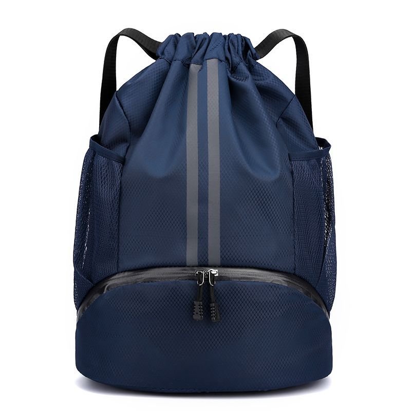 Drawstring Sports Ball Backpack with Shoe Compartment SKU Navy| Yiran Sportslife