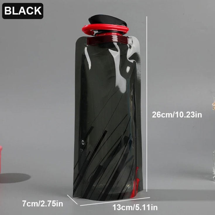 BPA-Free Foldable Outdoor Bottle SKU Black| Yiran Sportslife