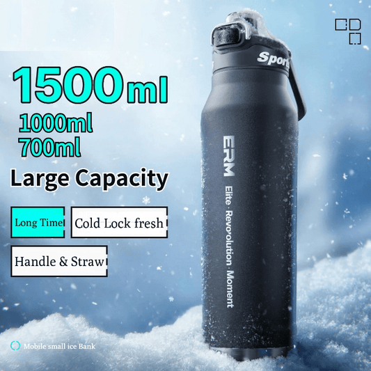 Insulated High - Capacity Sports Flask with Straw & Handle - Insulated Water Bottles - Yiran Sportslife