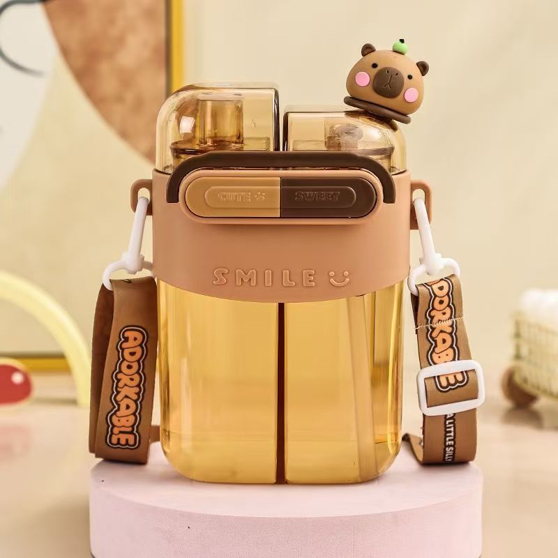 Dual Chamber Crossbody Water Bottle SKU Brown|Yiran Sportslife