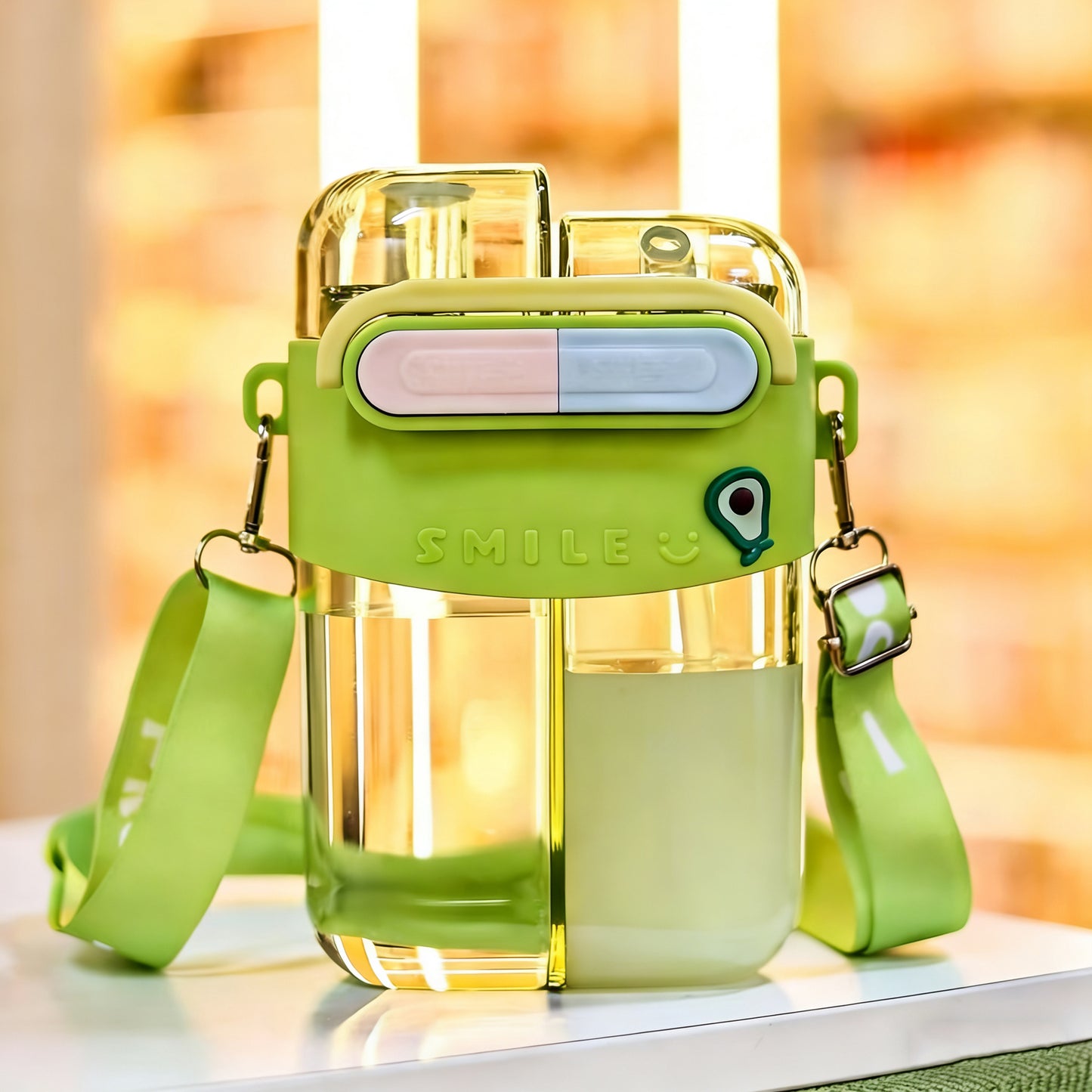 Dual Chamber Crossbody Water Bottle SKU Green|Yiran Sportslife