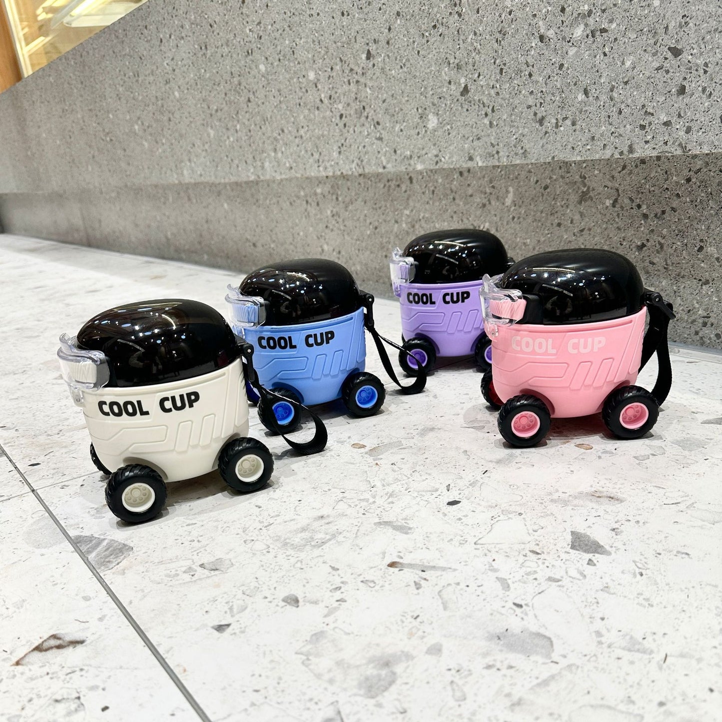Kids Mars Rover Straw Water Bottle with Wheels Main|Yiran Sportslife
