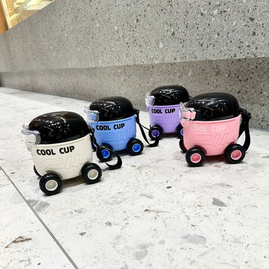 Kids Mars Rover Straw Water Bottle with Wheels Main|Yiran Sportslife