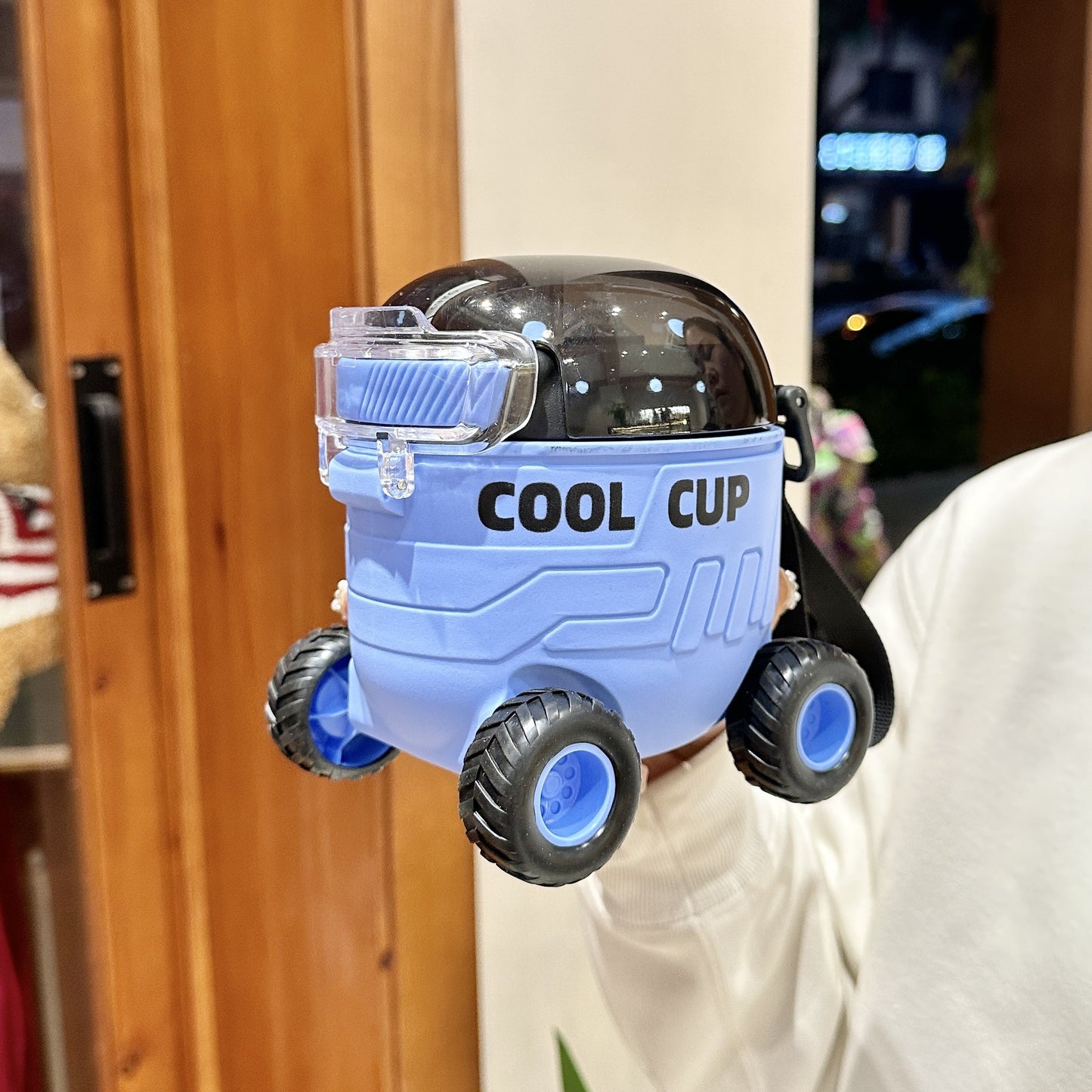Kids Mars Rover Straw Water Bottle with Wheels SKU Blue|Yiran Sportslife