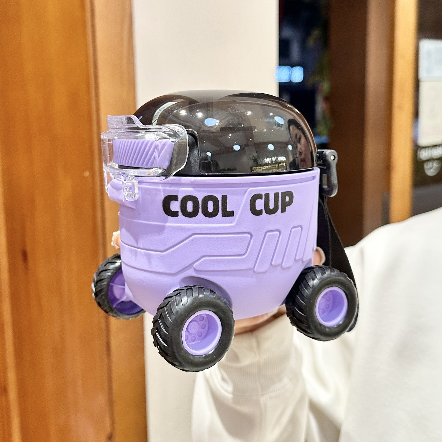 Kids Mars Rover Straw Water Bottle with Wheels SKU Purple|Yiran Sportslife