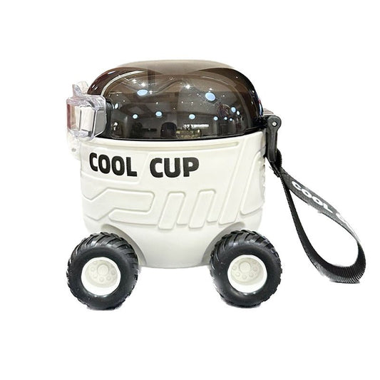 Kids Mars Rover Straw Water Bottle with Rolling Wheels White Background Image|Yiran Sportslife