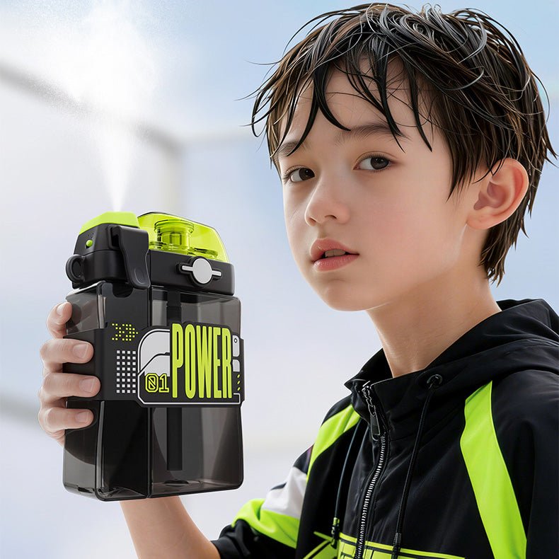 Kids 2-in-1 Tritan Misting Water Bottle with Strap Main|Yiran Sportslife