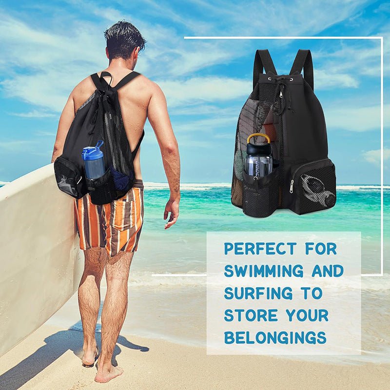 Mesh Beach Backpack with Drawstring Closure Main| Yiran Sportslife