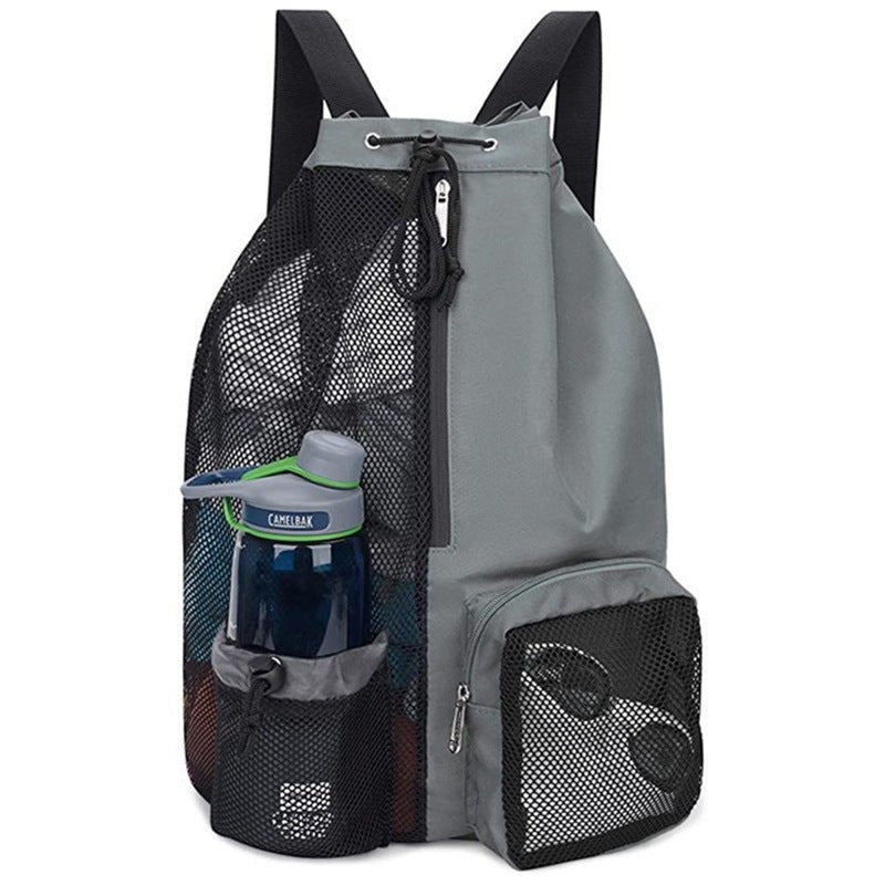 Mesh Beach Backpack with Drawstring Closure SKU Gray| Yiran Sportslife
