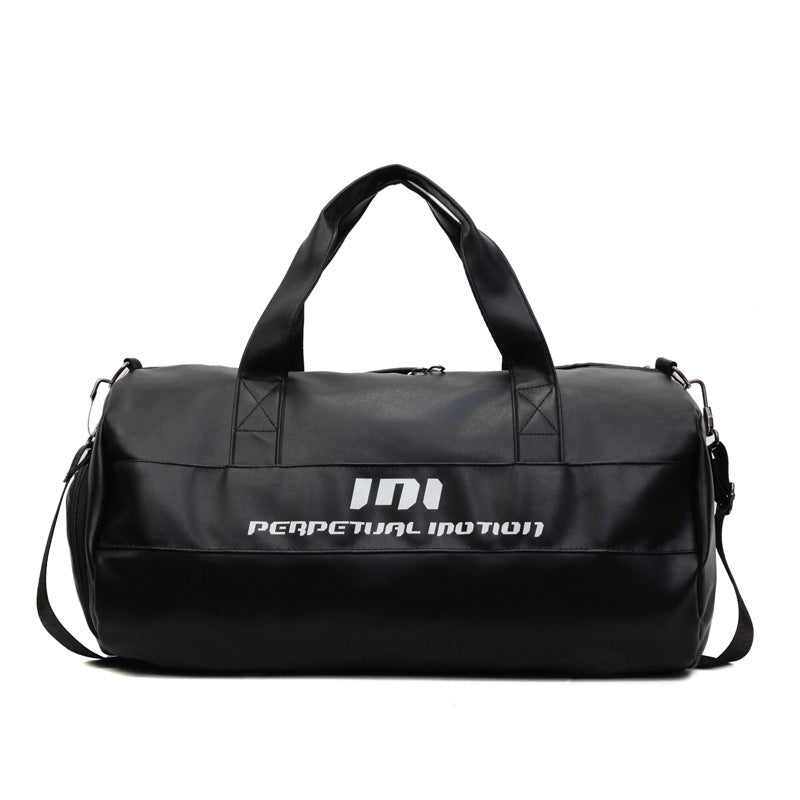 Metallic PU Gym Duffel with Wet/Dry Pocket SKU Black| Yiran Sportslife