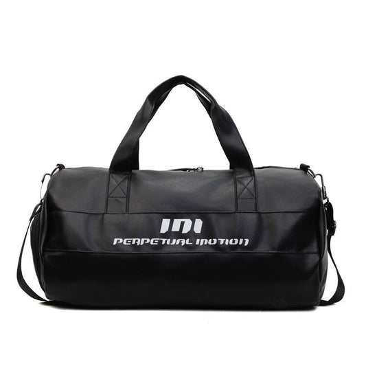 Metallic PU Gym Duffel with Wet/Dry Pocket SKU Black| Yiran Sportslife