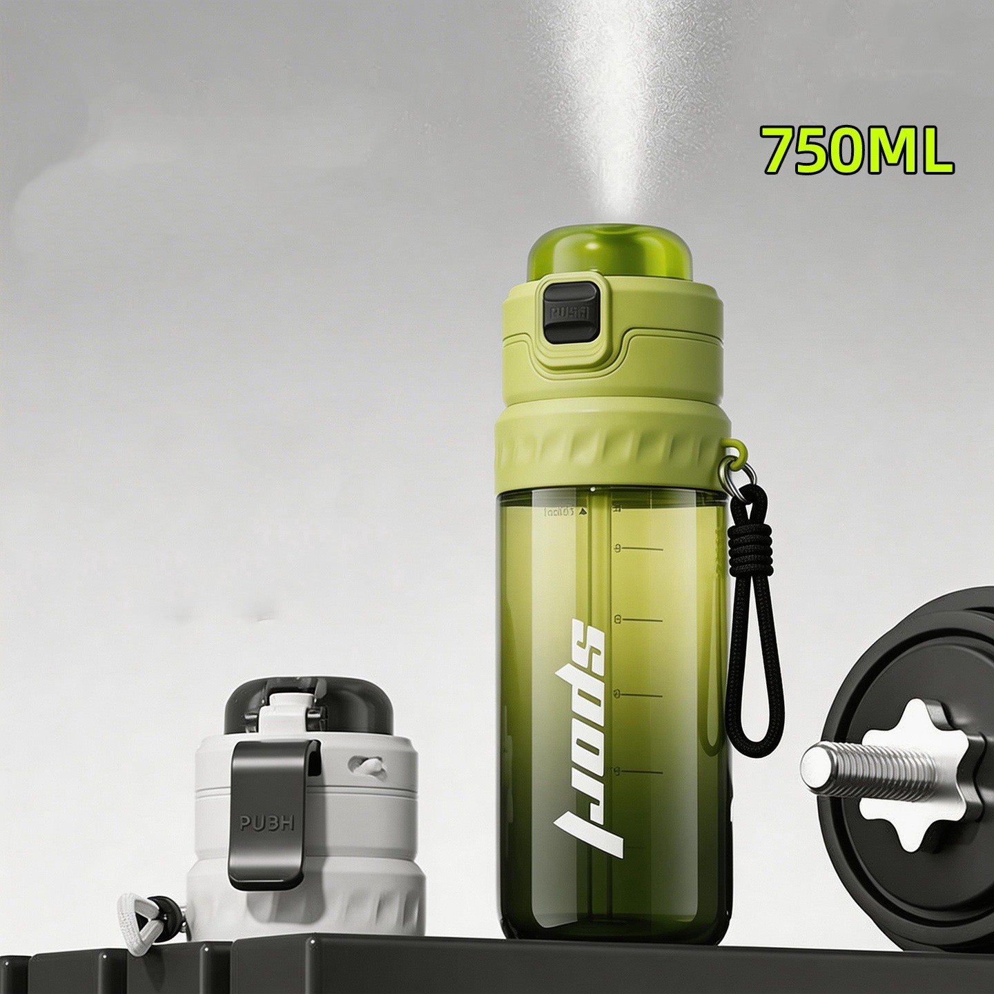 750ml Mist Spray Water Bottle SKU Green| Yiran Sportslife