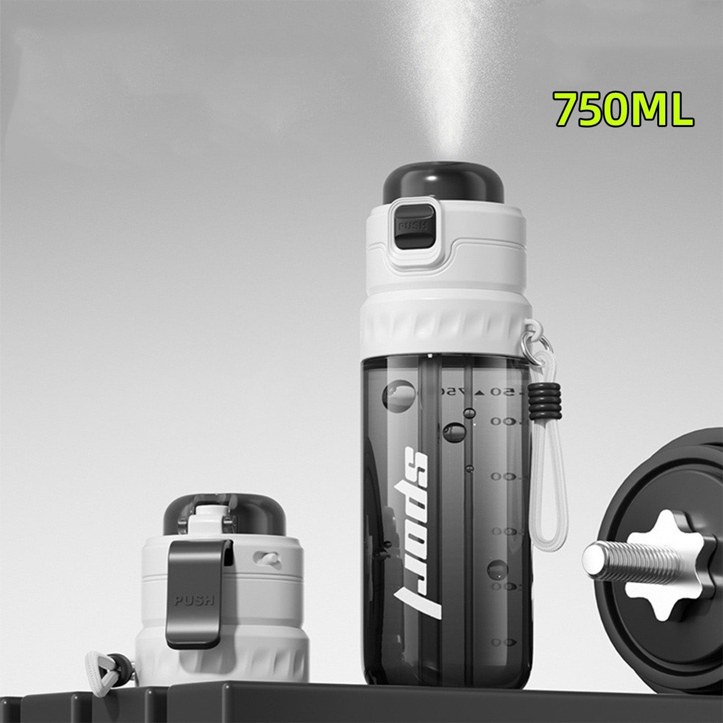 750ml Mist Spray Water Bottle SKU White| Yiran Sportslife