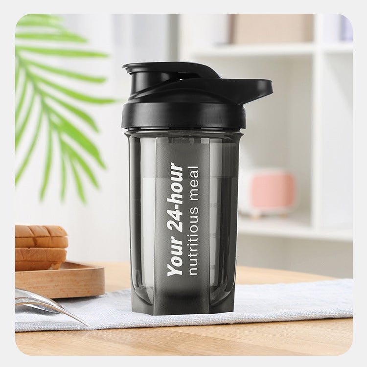 Protein Shaker Bottle with Stainless Whisk SKU Black 500ML|Yiran Sportslife