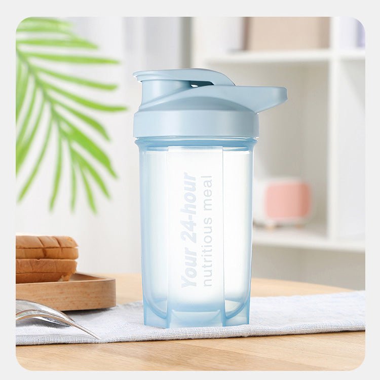 Protein Shaker Bottle with Stainless Whisk SKU Blue 500ML|Yiran Sportslife