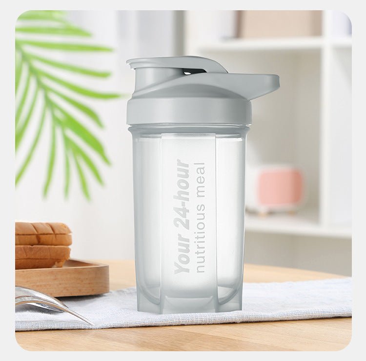 Protein Shaker Bottle with Stainless Whisk SKU Gray 500ML|Yiran Sportslife