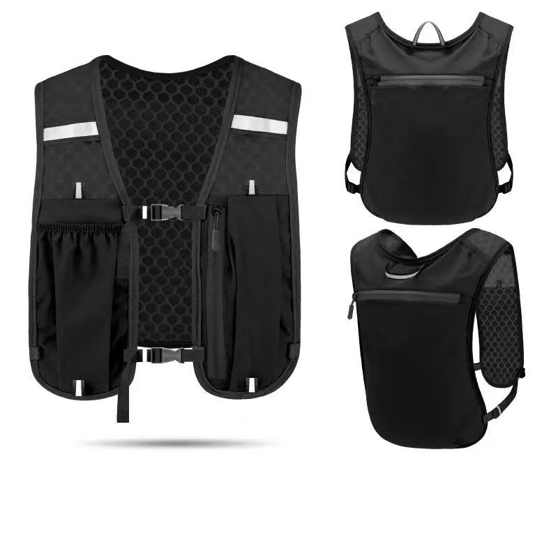 Running Hydration Vest with Flask Pockets SKU Black| Yiran Sportslife