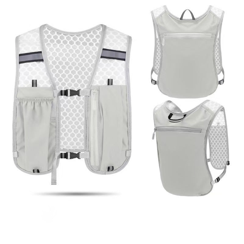 Running Hydration Vest with Flask Pockets SKU Gray| Yiran Sportslife