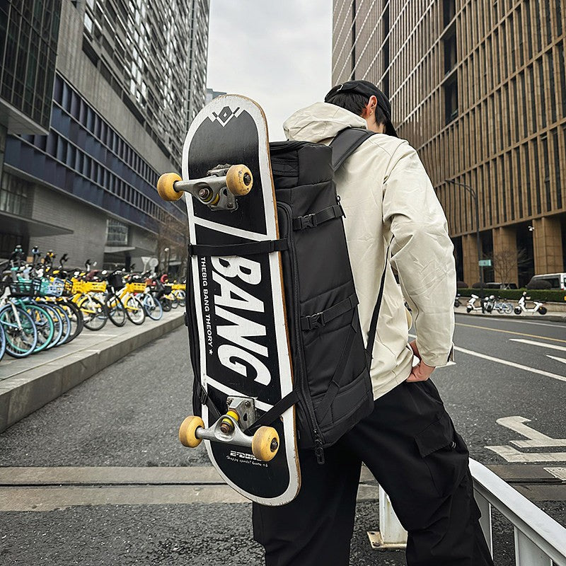 Skateboard Backpack with Helmet Pouch SKU Black| Yiran Sportslife