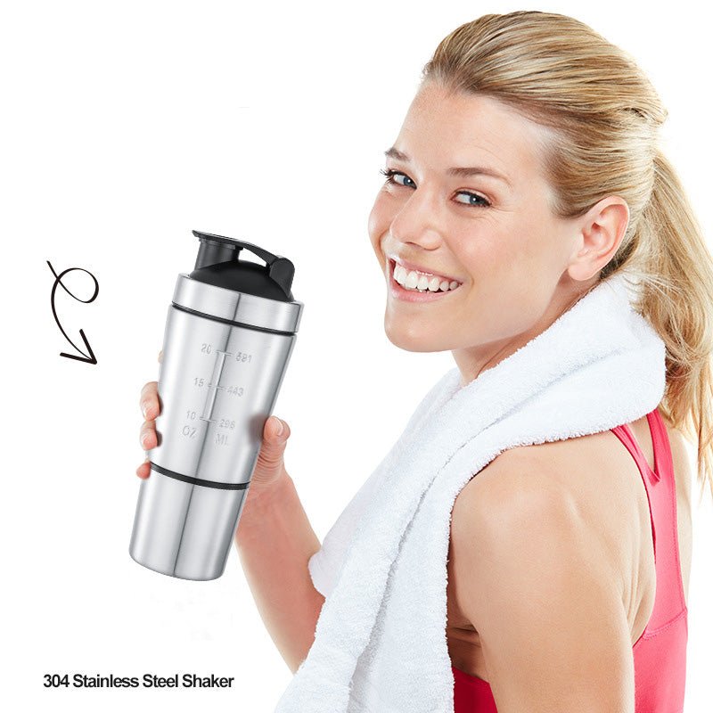 304 Stainless Steel Shaker with Storage Cup Main|Yiran Sportslife
