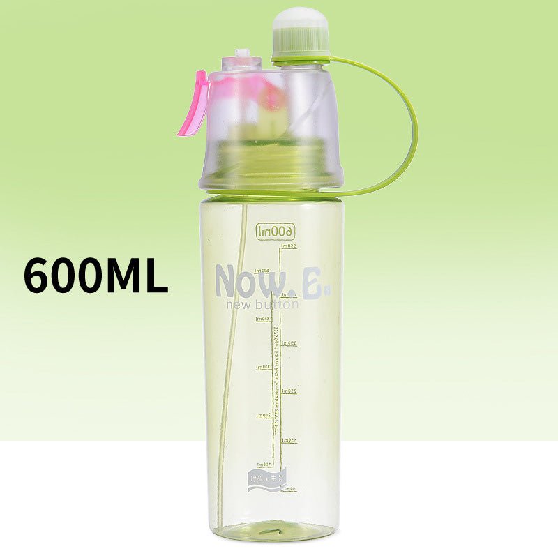 Mist Spray Sport Water Bottle SKU Green 600ML| Yiran Sportslife