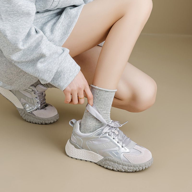 Women Youth Sport Running Shoes Autumn New Student Sneakers Thick Bottom Breathable Campus Trend Platform Casual Shoes - Casual Women Shoes - Yiran Sportslife