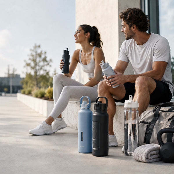 Men and women using lightweight water bottles for commuting, training, and daily movement